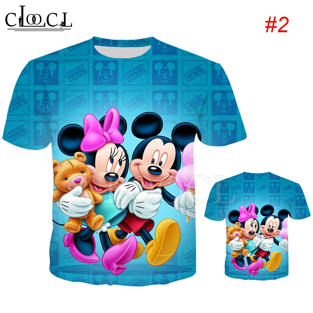 Áo Thun Nam In Hình Chuột Mickey Hoạt Hình 3d 2021