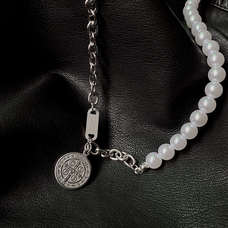 Dây chuyền đính hạt ngọc trai giả phong cách hip hop cổ điển thời trang
