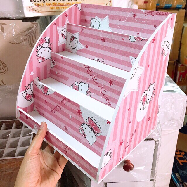 Kệ đựng nước hoa mini màu hello kitty siêu đẹp