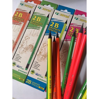 Bút chì 2B Joyko 9999 - 4 màu dạ quang
