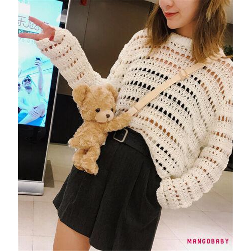 Túi xách vải bông hình gấu teddy xinh xắn