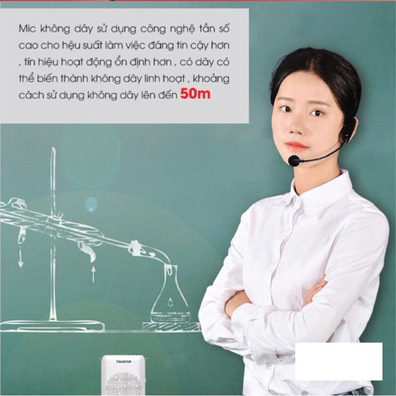 Micro không dây đeo tai TakStar HM 200W - Hàng chính hãng