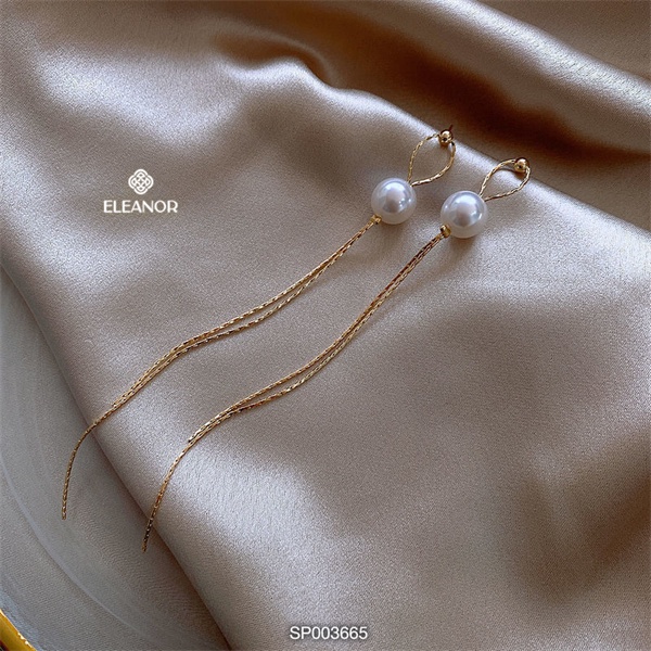 Bông tai nữ Eleanor Accessories ngọc trai nhân tạo dáng dài phụ kiện trang sức xinh