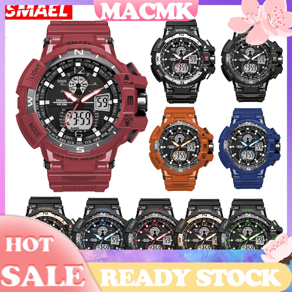 MACmk SMAEL 1376c Men Waterproof Backlight Outdoor Sports Analog Quartz Digital Watch