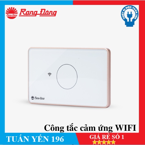 Công tắc cảm ứng Rạng Đông RD-CT.01.WF điều khiển thiết bị từ xa, mặt kính cường lực chống xước, 1 nút bấm