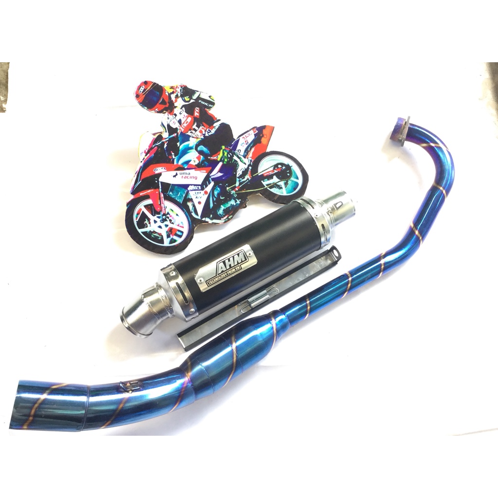 Pô AHM ĐEN cả cổ bầu hơi titan exciter, winer, sonic, raider, satria, gsx, TFX,R15,...