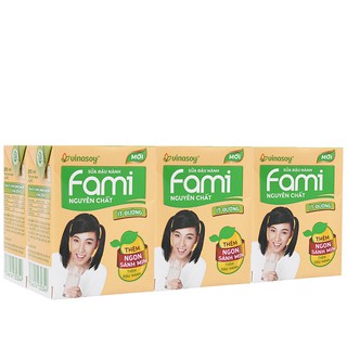 Lốc 6 đậu nành Fami nguyên chất ít đường hộp 200ml