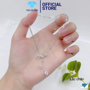 Lắc chân nơ tua hộp nhẹ nhàng xinh xắn - Chuẩn bạc ta - THJ SILVER