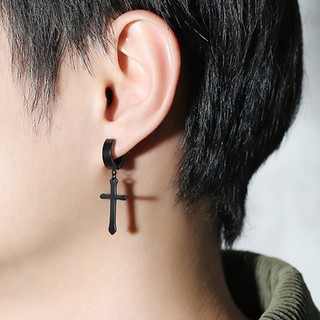 Khuyên tai chữ thập xỏ lỗ unisex