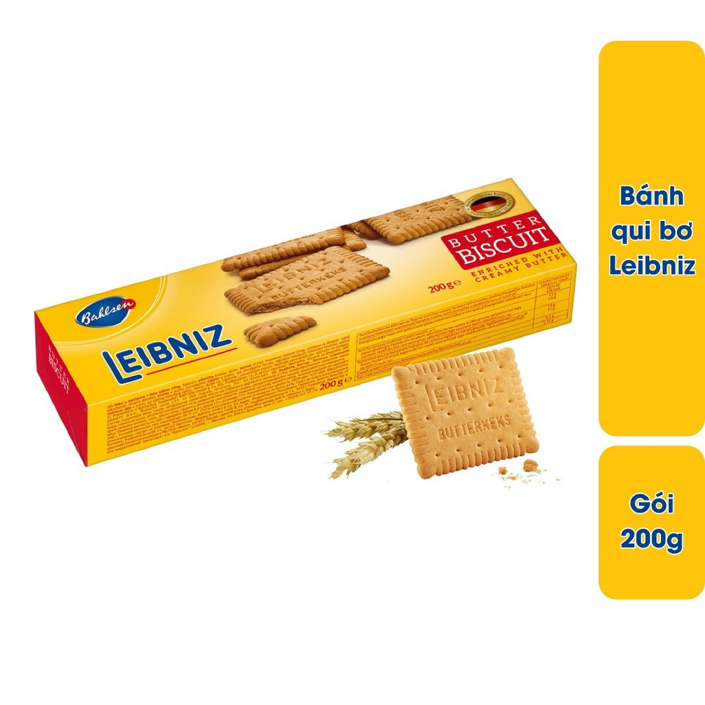 Bánh qui bơ Leibniz Đức 200g bơ tự nhiên và dầu hướng dương, bánh thơm giò thumbnail