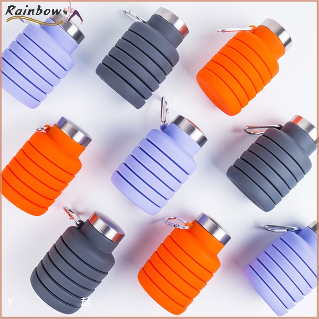 Bình Nước Thể Thao Bằng Silicone 500ml Gấp Gọn Tiện Dụng