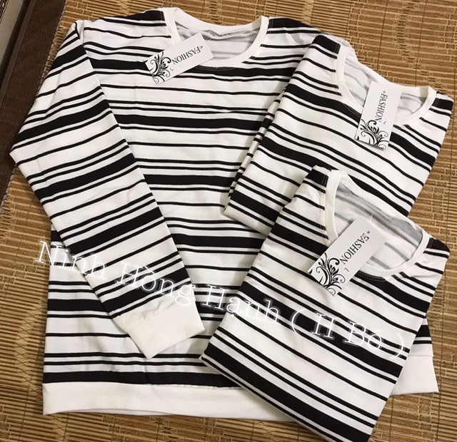 ÁO NỈ SWEATER NỮ DÀI TAY NAM NỮ KẺ NGANG ĐẸP | BigBuy360 - bigbuy360.vn