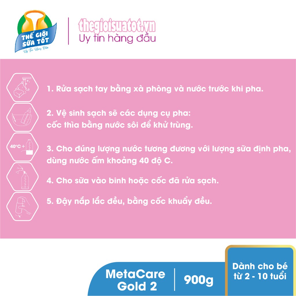 Sữa bột Nutri MetaCare Gold 2+ 900G