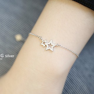 Lắc tay nữ lắc tay bạc nữ ngôi sao thời trang dễ thương