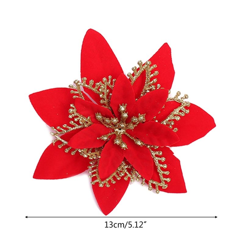 Hoa Cây Thông Giáng Sinh Lấp Lánh 13cm