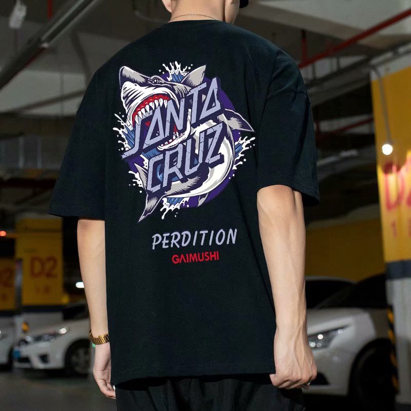 Men's Fashion Cartoon Print Short Sleeve T-shirt