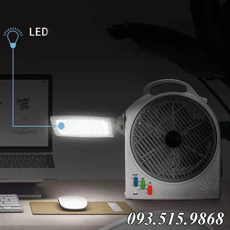 Quạt Sạc Tích Điện MELODY FAN - Quạt Tích Điện Dạng Hộp Hai Bình Ắc Quy Sử Dụng Thời Gian 8 Tiếng, Có Đèn Led Siêu Sáng | BigBuy360 - bigbuy360.vn
