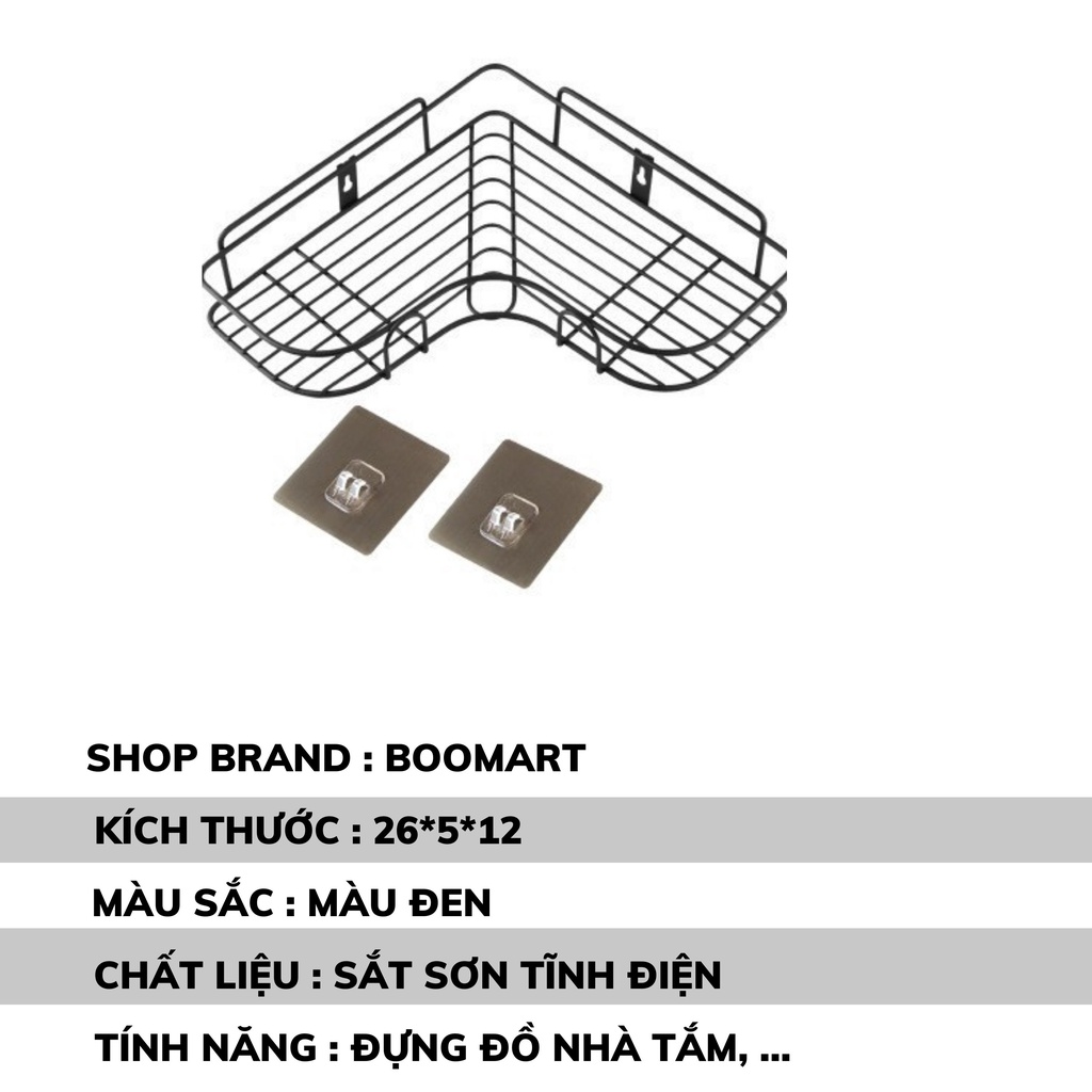 Kệ góc nhà tắm dán tường siêu dính đựng đồ rất tiện lợi - Boomart