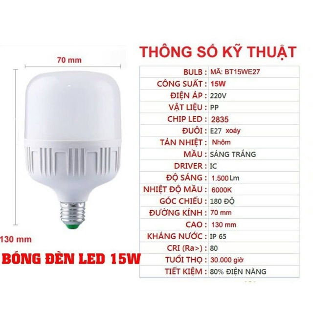 Bóng Đèn Led LINH PHI siêu sáng, tiết kiệm điện