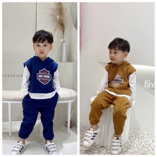 Set nỉ Beemo phối 2 màu siêu đẹp cho bé