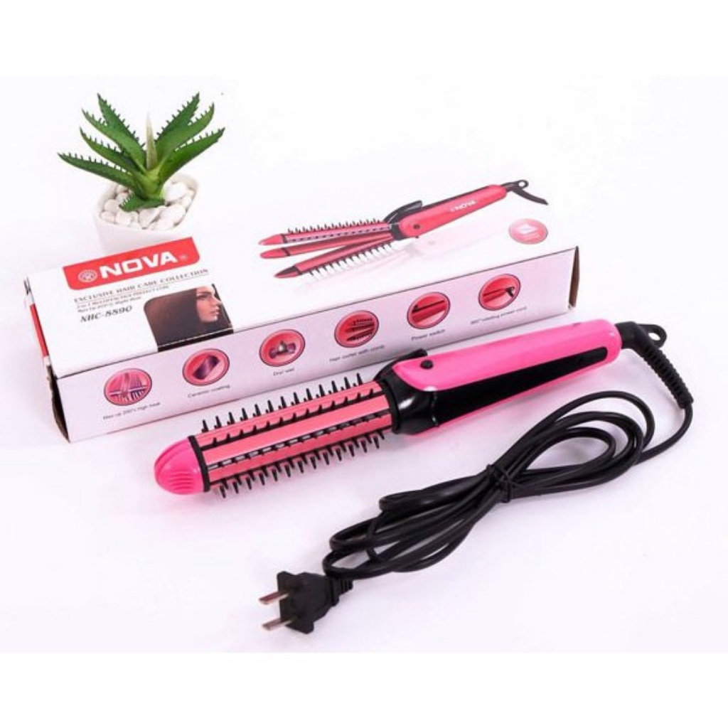 LƯỢC ĐIỆN NOVA 3IN1 Máy Uốn Duỗi Bấm 3in1 Nova