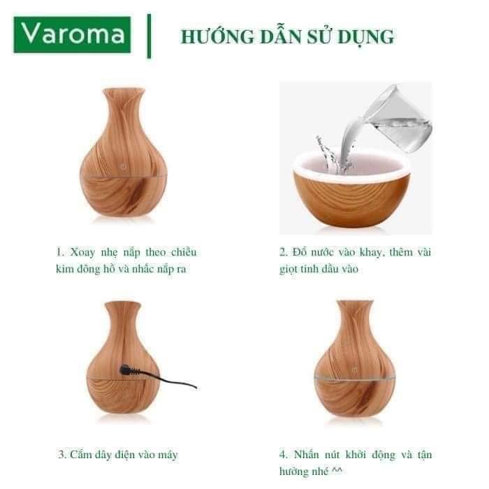Đèn Xông Tinh Dầu ️Vân Gỗ ️ Đèn Khuếch Tán Tinh Dầu Dạng Phun Sương