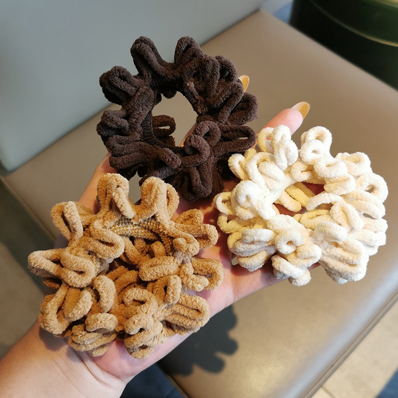 Dây buộc tóc vải lông thiết kế đơn giản thời trang cho nữ