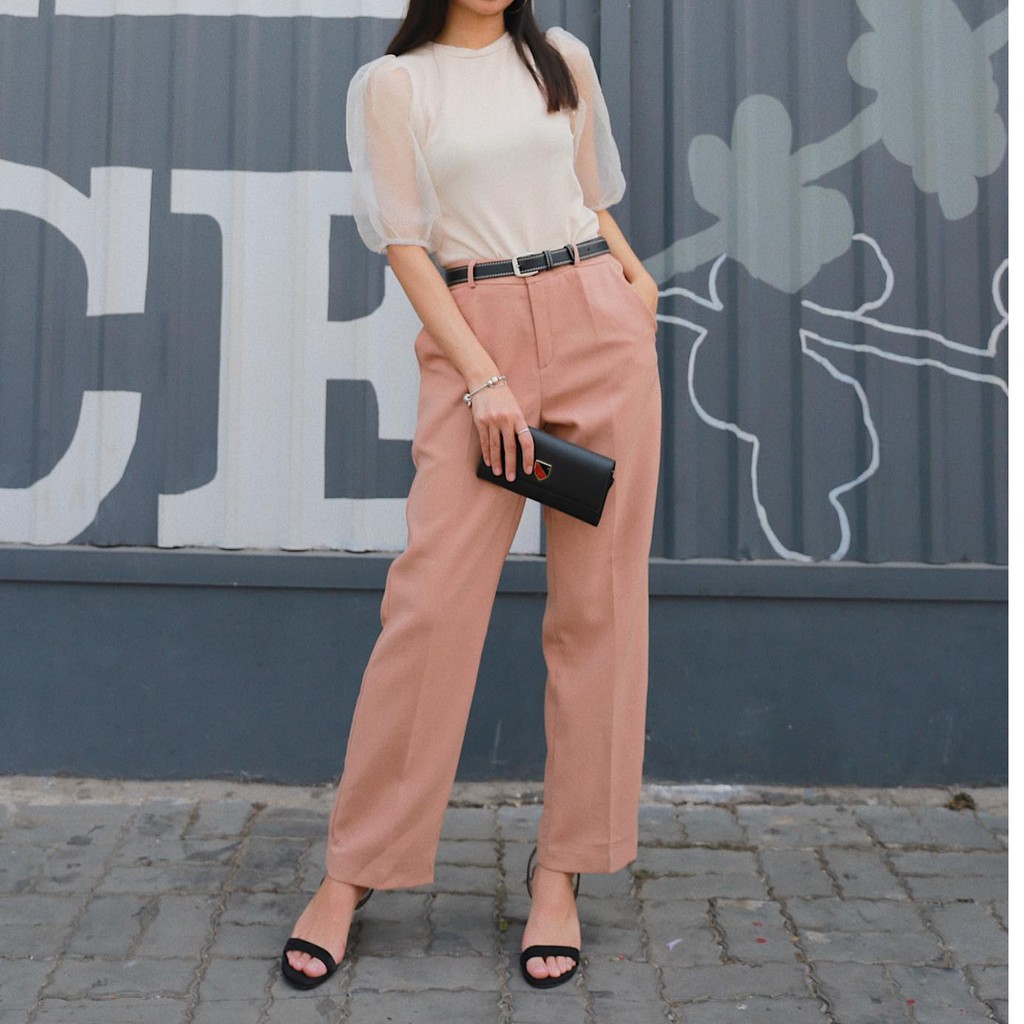 Quần tây nữ basic trơn ống suông thanh lịch thời trang LXK000255 | BigBuy360 - bigbuy360.vn