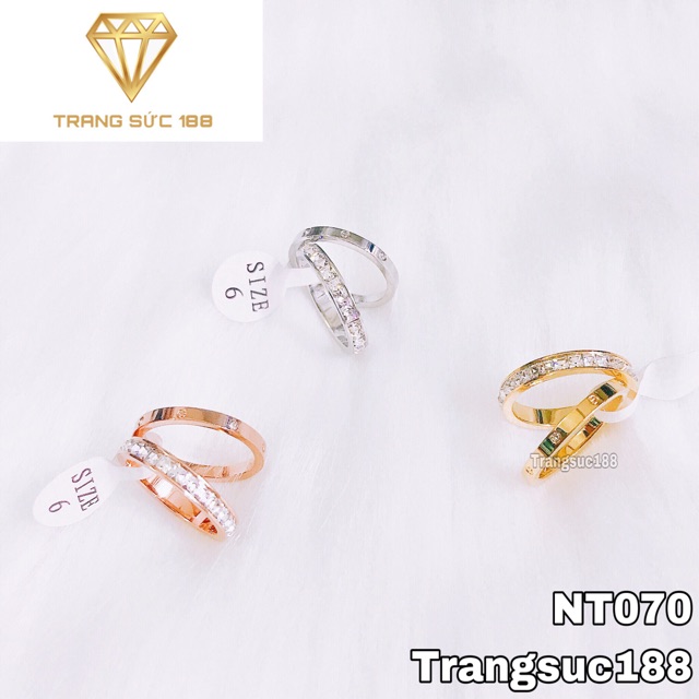 Nhẫn titan ko đEn 2 chiếc NT070