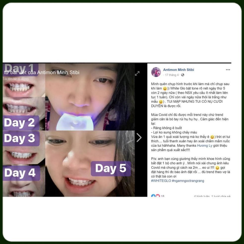 [ Hàng ÚC] Máy làm trắng răng bằng ánh sáng xanh White Glo White Accelerator Blue Light Teeth Whitening System