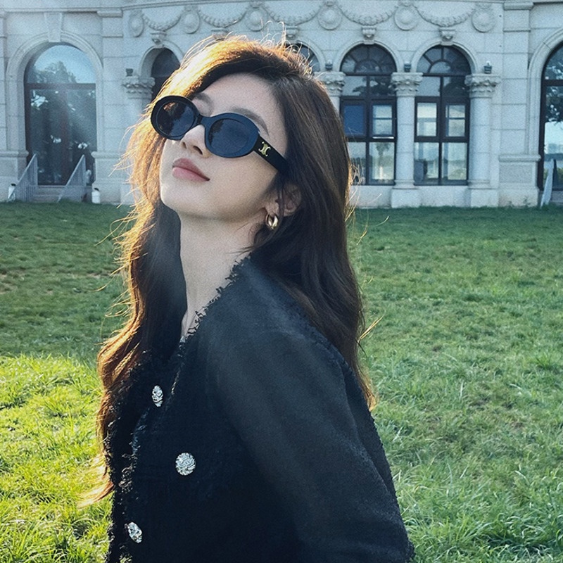 Kính Mát Hình Oval Thời Trang Harajuku