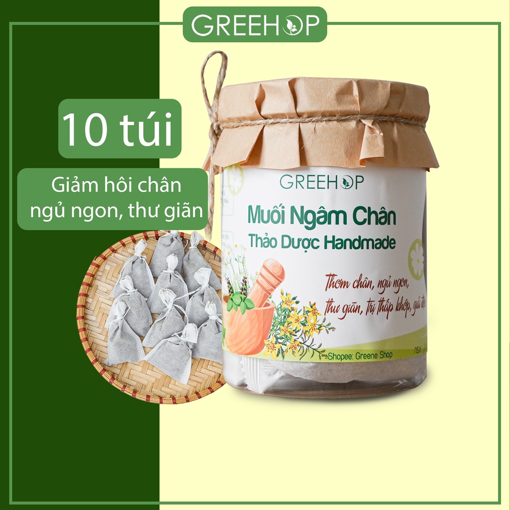 Set 10 túi muối ngâm chân thảo dược GREEHOP (Handmade)