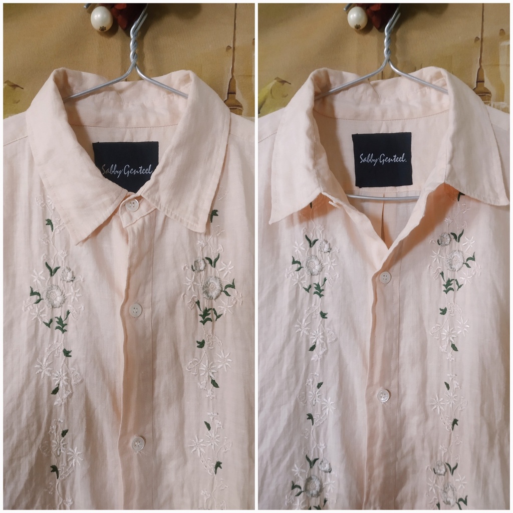 |2hand| Áo sơ mi dáng dài - thêu hoa size M-L