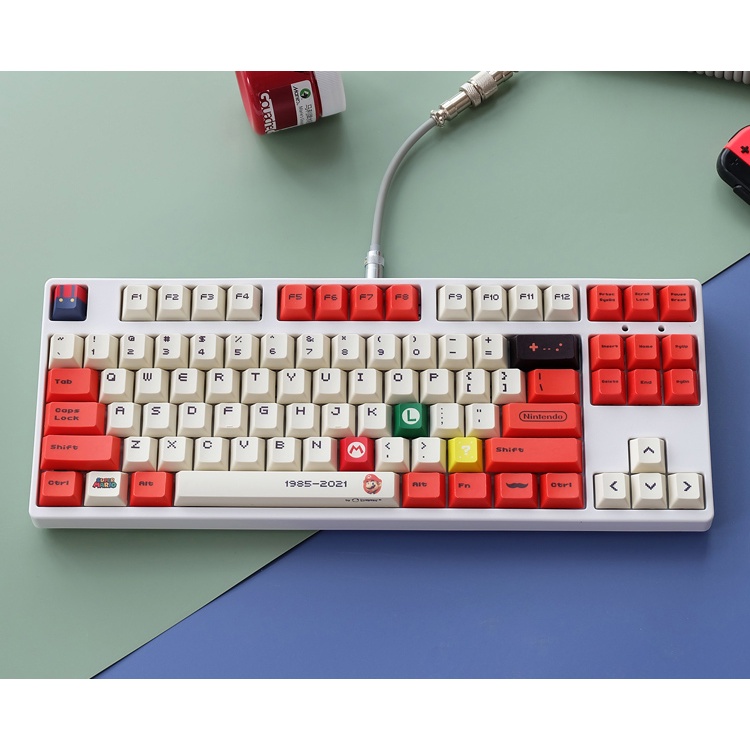 Keycap MARIO ĐỎ 2021 120 nút Nhựa PBT