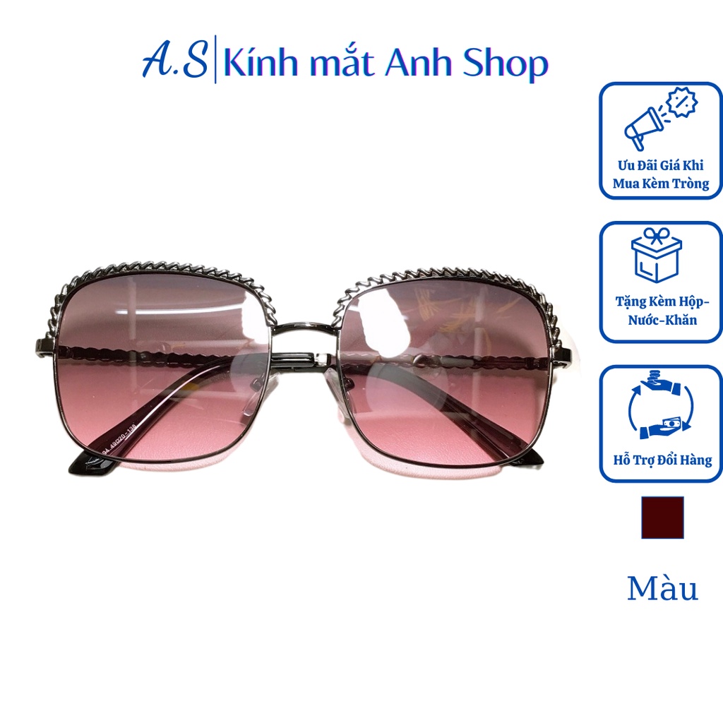 Kính mát vuông thời trang màu sắc chất liệu kim loại 1994