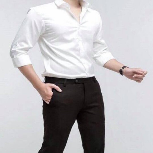 [Xả Kho 3 Ngày giá Sốc] Áo Sơ Mi Nam Trắng Trơn