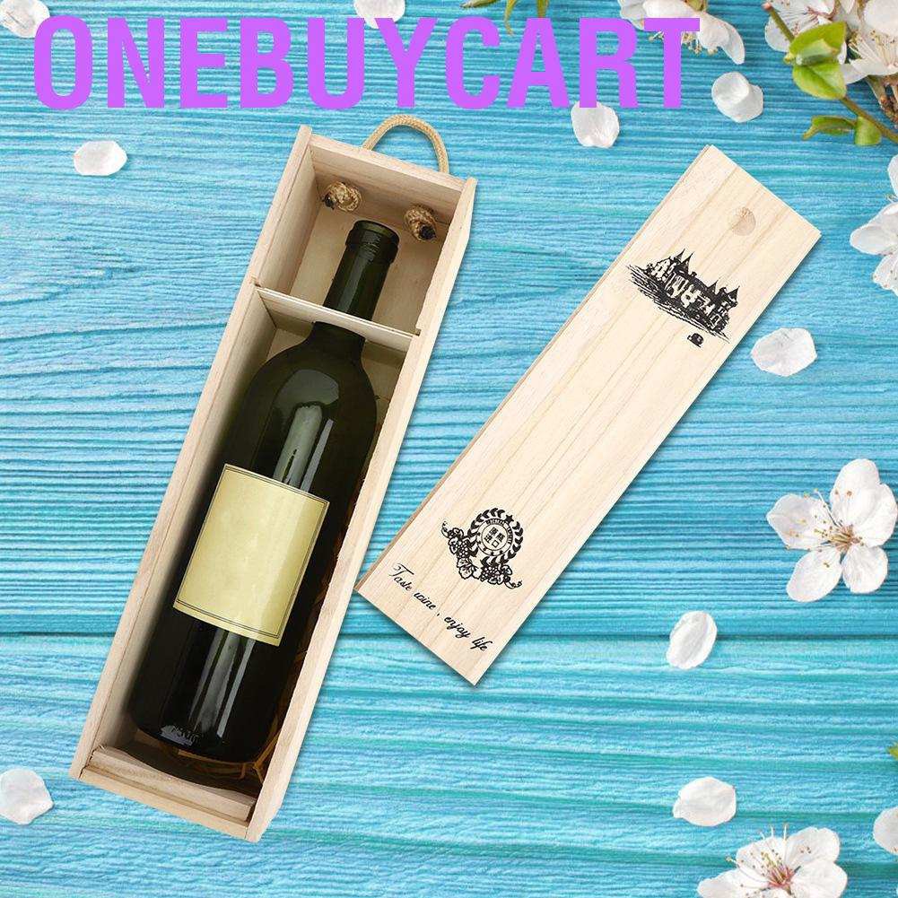 Onebuycart Retro Red Wine Bottle Box Portable Delicate Wooden Storage Container Gift Cas HG