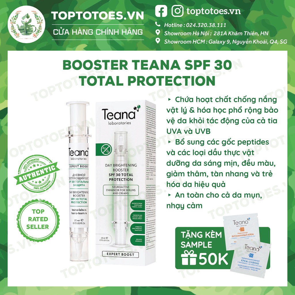 Booster Teana Day Brightening Total Protection SPF 30 - 20ml dưỡng da sáng mịn, chống nắng