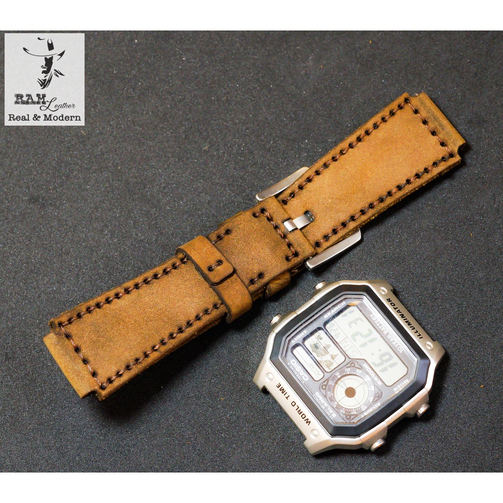 [Hàng chính hãng] DÂY ĐỒNG HỒ DA SÁP NGỰA ĐIÊN - RAM CLASSIC 1950 - CHO CASIO AE1200 / 1300/ 1100/ 1000 / SEIKO / ORIENT