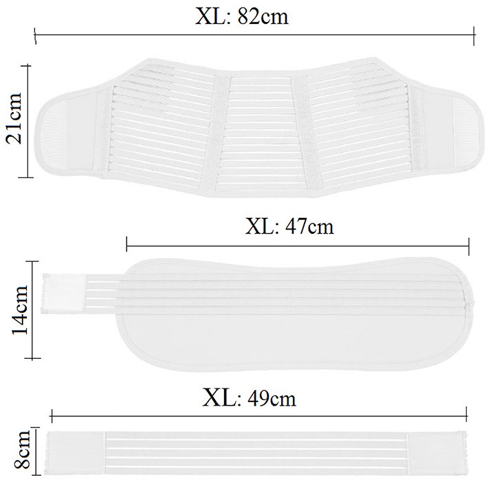 Đai Đỡ Bụng Bầu 3 Mảnh Thoáng Khí Co Giãn Hỗ Trợ Cột Sống Màu Trắng