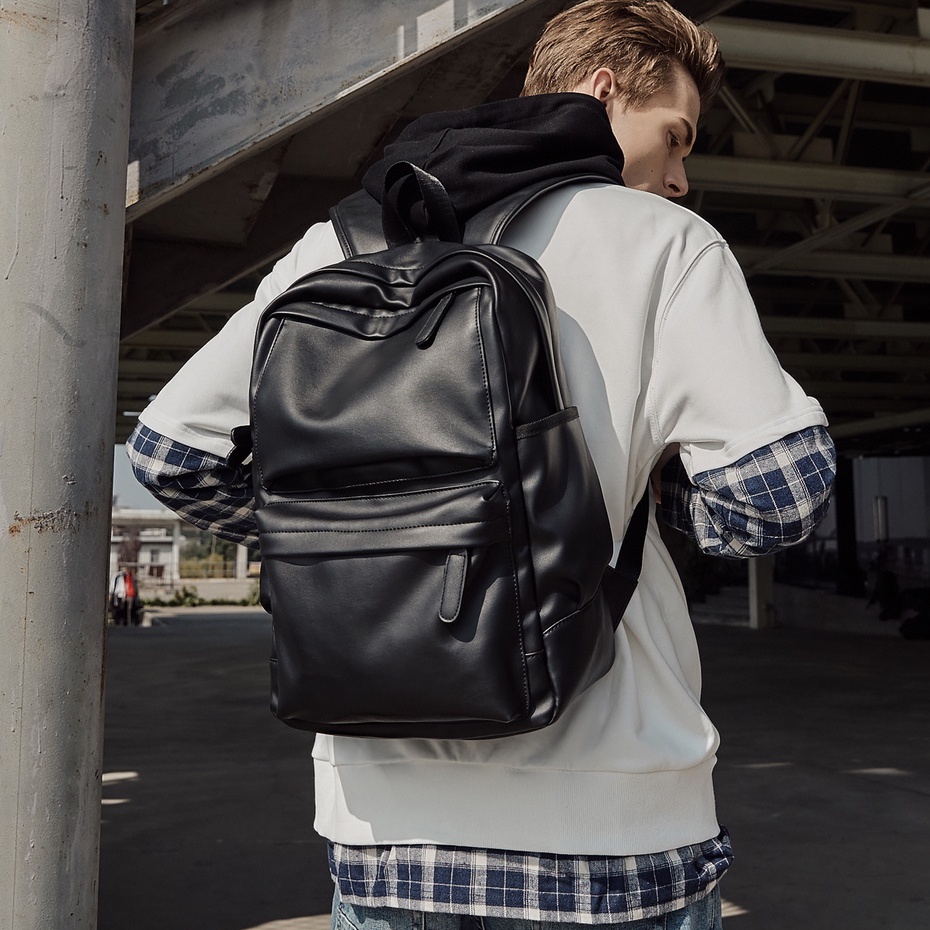 Ba Lô Nam Balo đi học du lịch bằng da pu chống thấm nước thời trang cho nam