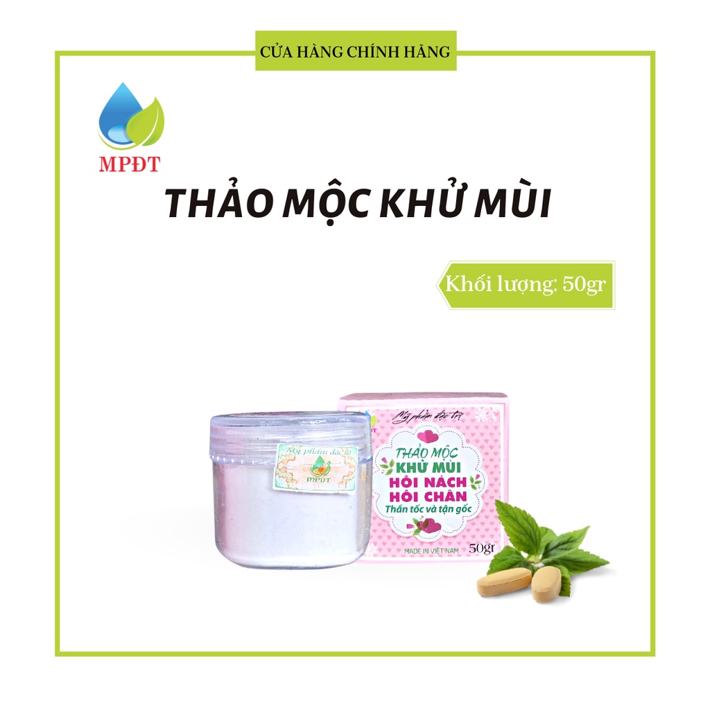 Thảo mộc hồng khử mùi hôi nách hôi chân, giảm thâm, da sáng hồng, láng mịn 50gr