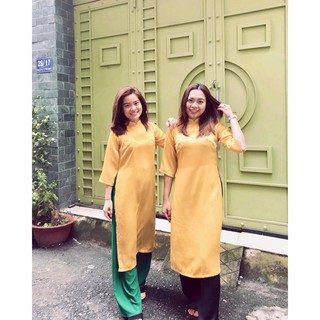 [Ảnh thật] ÁO DÀI DÁNG XƯA LỤA TÂY THI VÀNG⚡HÀNG THIẾT KẾ⚡ ÁO DÀI SUÔNG DÁNG XƯA CÁCH TÂN
