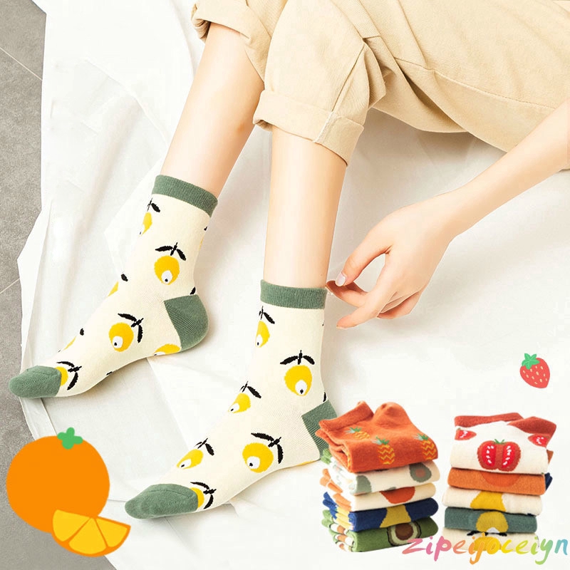Tất Mắt Cá Họa Tiết Trái Cây Xinh Xắn Dành Cho Phái Nữ