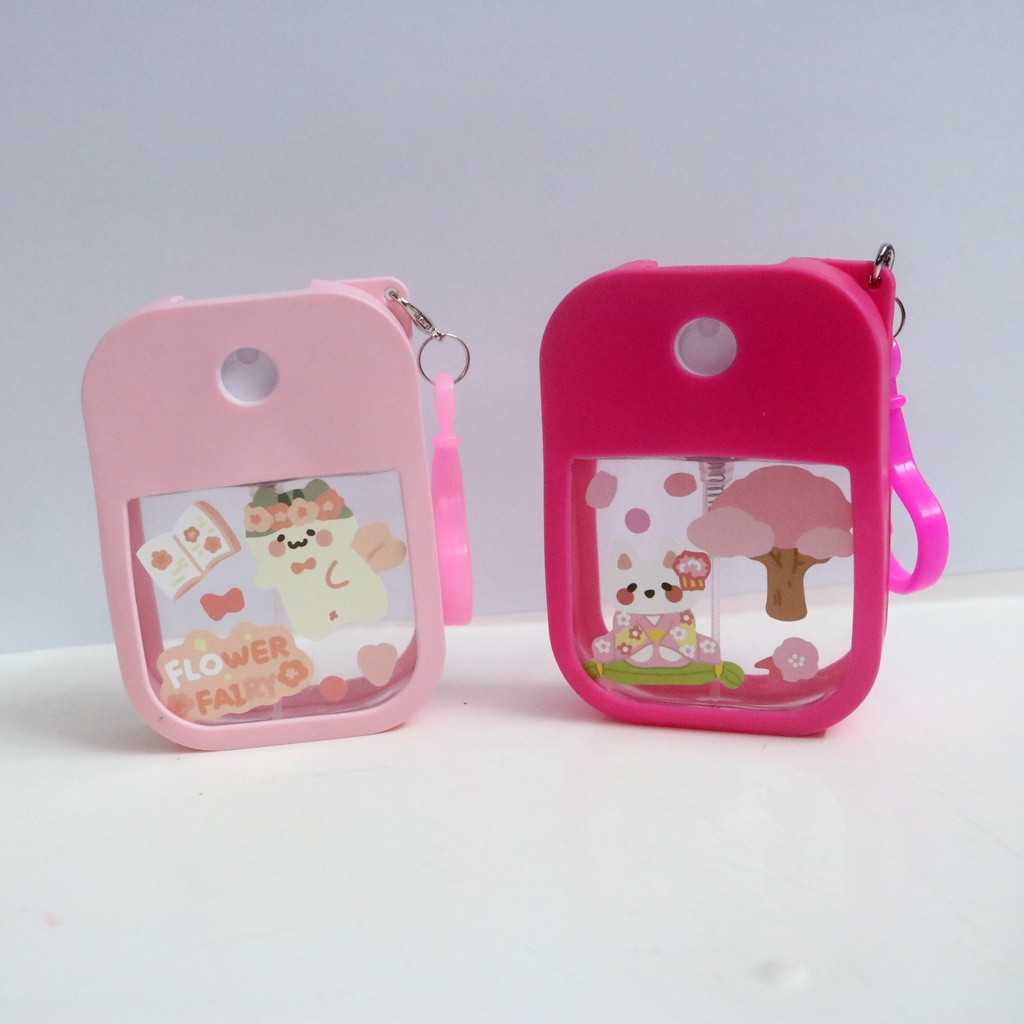 Bình xịt mỹ phẩm chiết nước hoa nước rửa tay chai xịt cồn phun sương 38ml viền silicon móc khóa balo túi xách tiện dụng