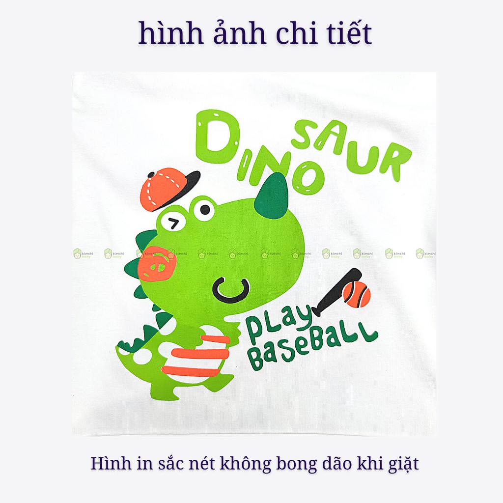 Áo Thun Bé Trai Minky Mom Vải Cotton 100% Họa Tiết Giao Thông Khủng Long, Áo Thun Trẻ Em Cộc Tay MKMA2104