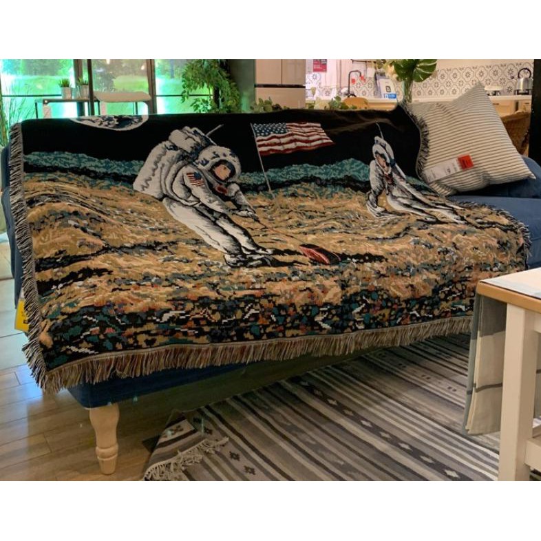 Thảm chăn trải sopha treo tường decor nhà cửa vintage retro
