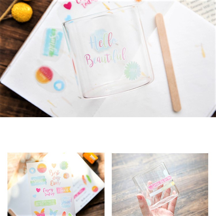 Sticker tone pastel trang trí sổ tay thiệp DIY nhiều kiểu dáng, nhãn dán cute nhiều màu sắc decor bullet journal