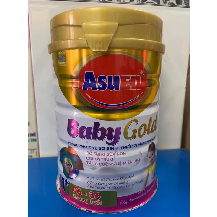 Sữa non Asuen Baby Gold cho trẻ sơ sinh, sinh non thiếu tháng, nhẹ cân Lon 900g - Bổ sung sữa non Colostrum