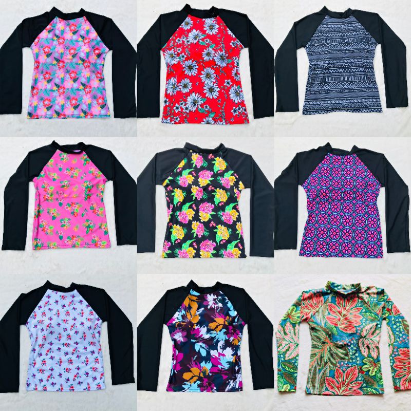 25 Mẫu Sẵn Mút Ngực Áo Bơi Lẻ Tay Dài Hoạ Tiết Free Size